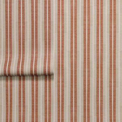 product image for Ribbon Stripe Silk Wallpaper in Persimmon 0