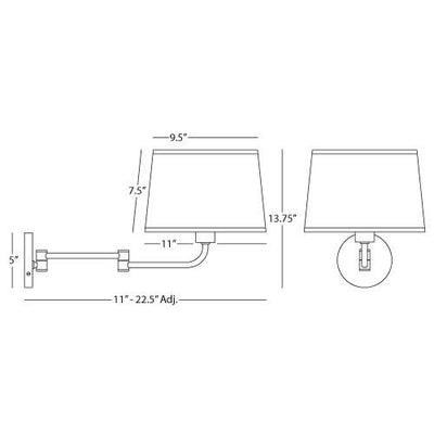 product image for Koleman Swing Arm Sconce by Robert Abbey 44