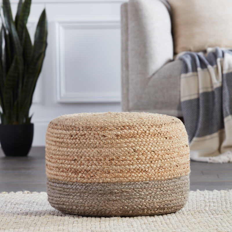 media image for Oliana Ombre Pouf in Taupe & Beige by Jaipur Living 281
