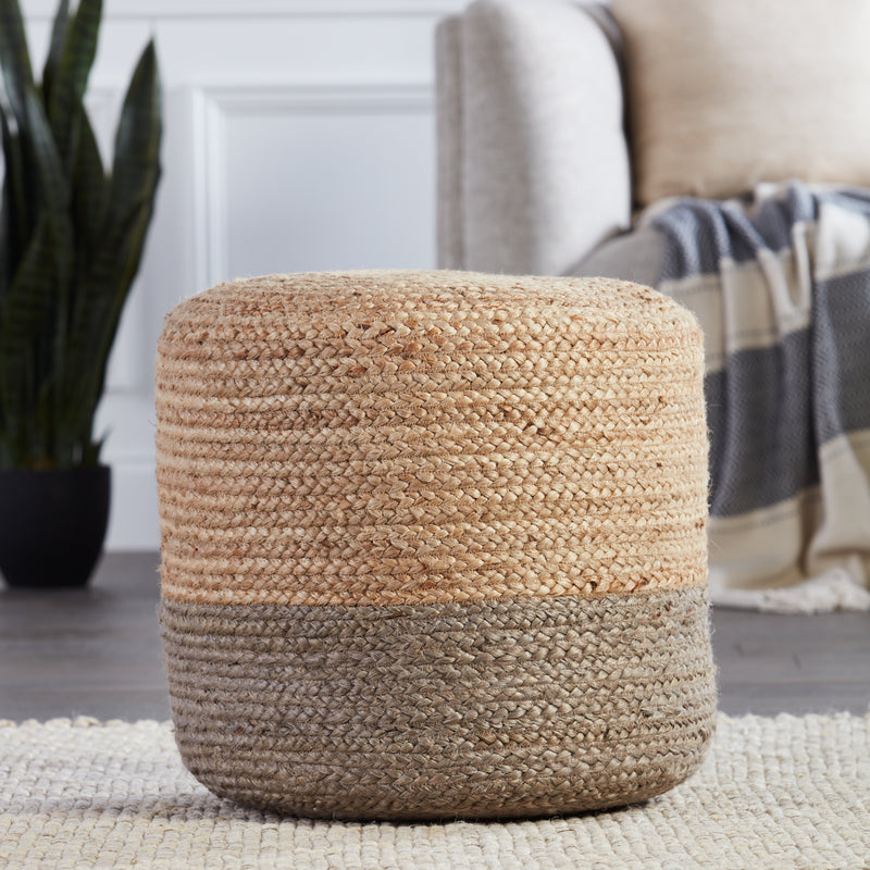 media image for Oliana Ombre Pouf in Taupe & Beige by Jaipur Living 235