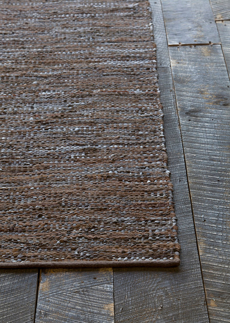 media image for saket brown hand woven reversible leather rug by chandra rugs sak3704 23 3 226