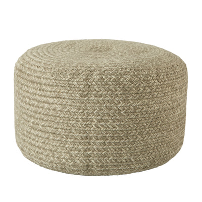 product image of santa rosa indoor outdoor solid pouf in gray cream by jaipur living 1 571
