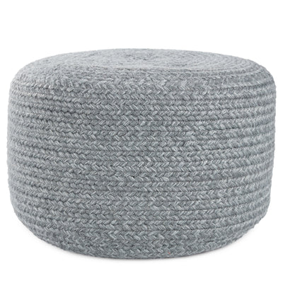 product image for Saba Solar Grayton Indoor/Outdoor Heather Blue Pouf 1 64