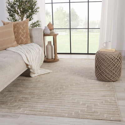 product image for Alloy Handmade Striped Light Taupe & White Rug by Jaipur Living 63