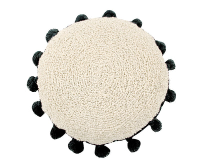product image of circle cushion in black design by lorena canals 1 539