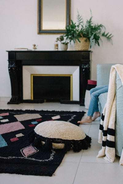 product image for circle cushion in black design by lorena canals 6 19
