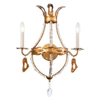 product image of monteleone 2 light sconce in gold leaf with crystal beading by lucas mckearn sc1036 2 1 598
