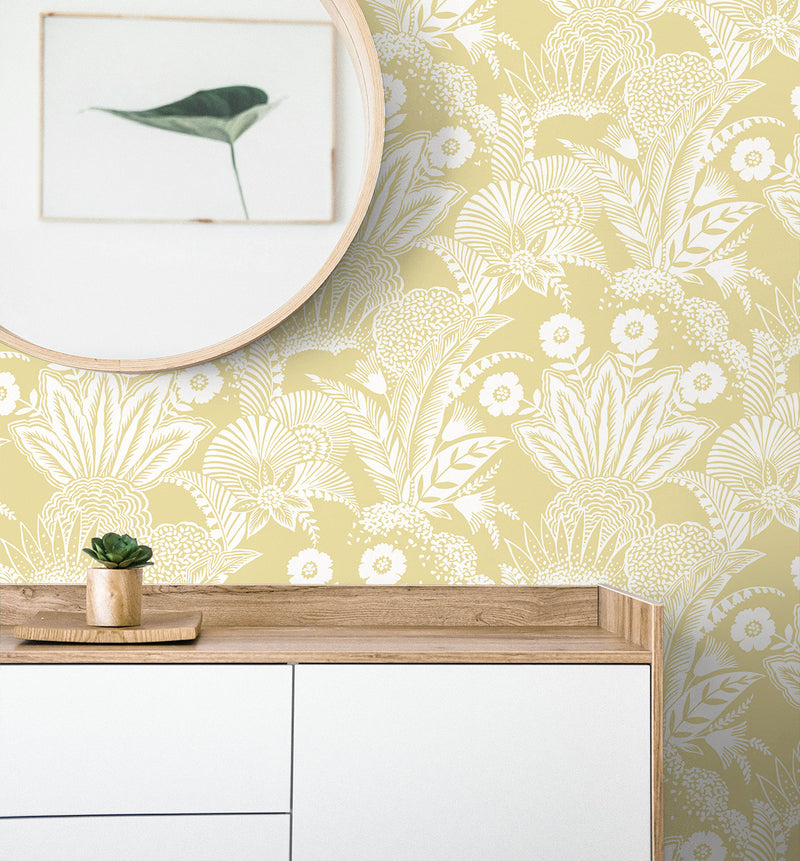media image for Suvi Palm Grove Wallpaper in Butter 244
