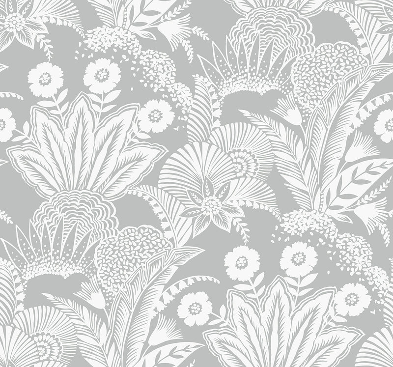 media image for Suvi Palm Grove Wallpaper in Bluish Gray 275