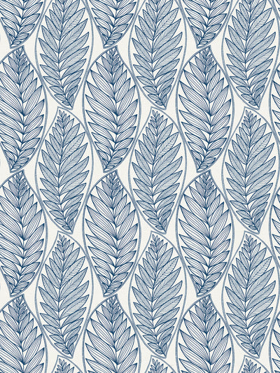 product image of Kira Leaf Husk Wallpaper in Blue Suede 577