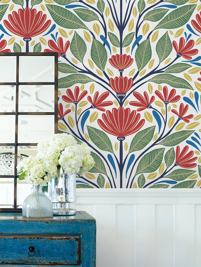 product image for Carmela Folk Floral Wallpaper in Primaries 55