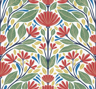 product image for Carmela Folk Floral Wallpaper in Primaries 79