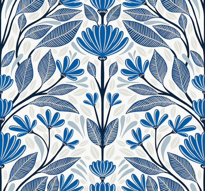 product image for Carmela Folk Floral Wallpaper in True Blue 99