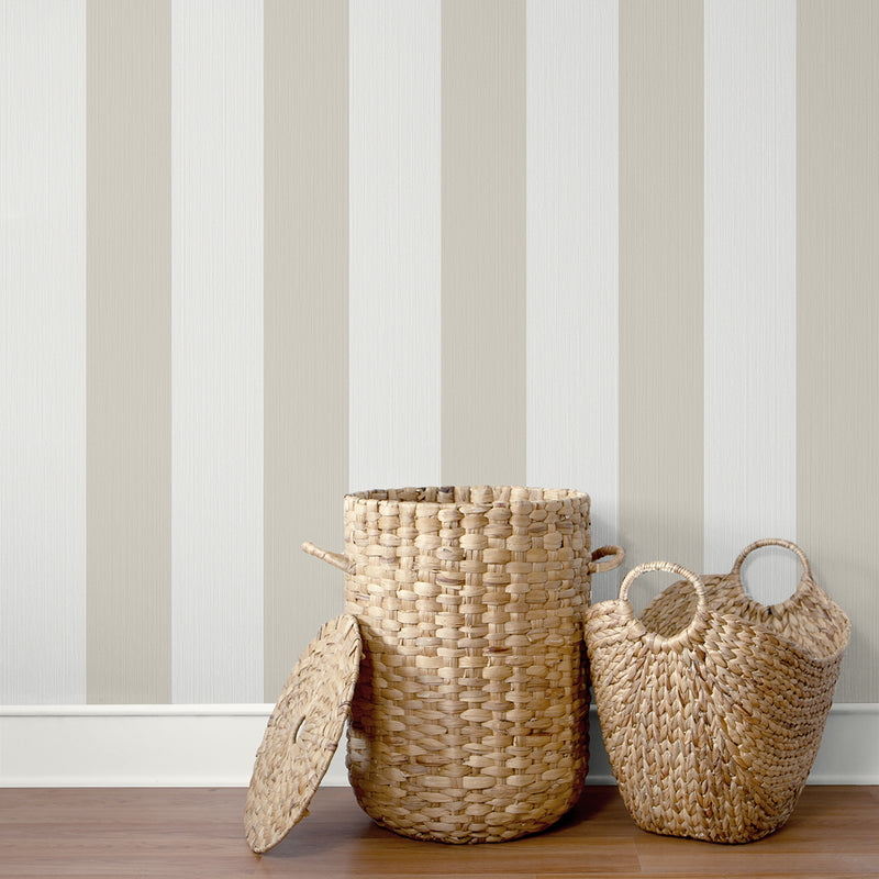 media image for Dylan Striped Stringcloth Wallpaper in Stone 221