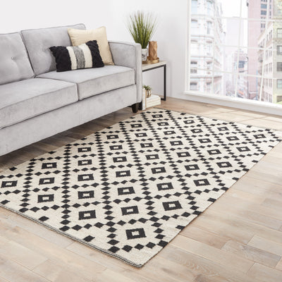 product image for croix geometric rug in turtledove jet black design by jaipur 5 1
