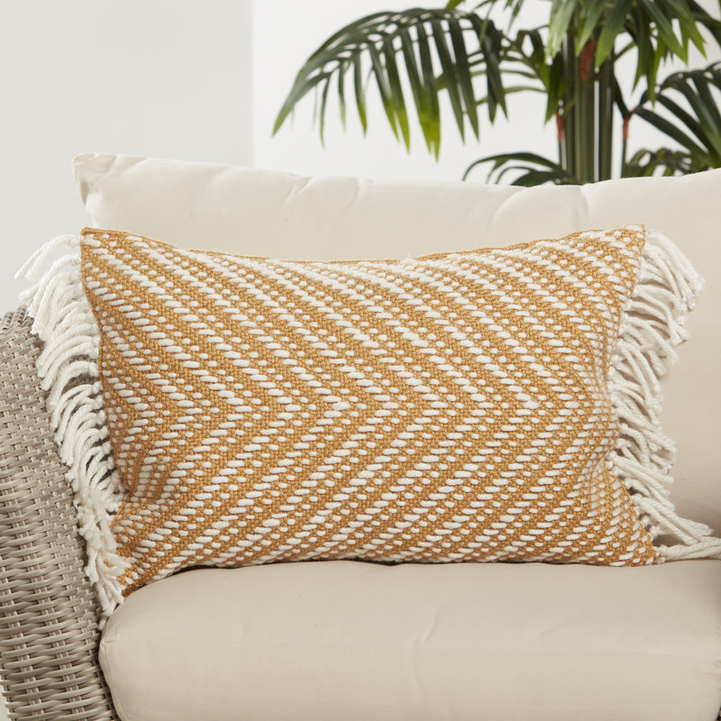 media image for Settia Odessa Indoor/Outdoor Gold & Ivory Pillow 4 296