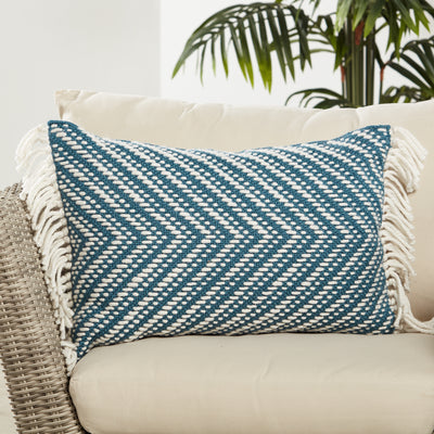 product image for Settia Odessa Indoor/Outdoor Blue & Ivory Pillow 4 43