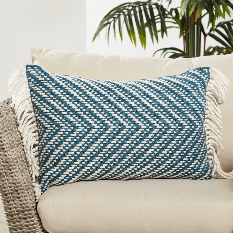media image for Settia Odessa Indoor/Outdoor Blue & Ivory Pillow 4 27