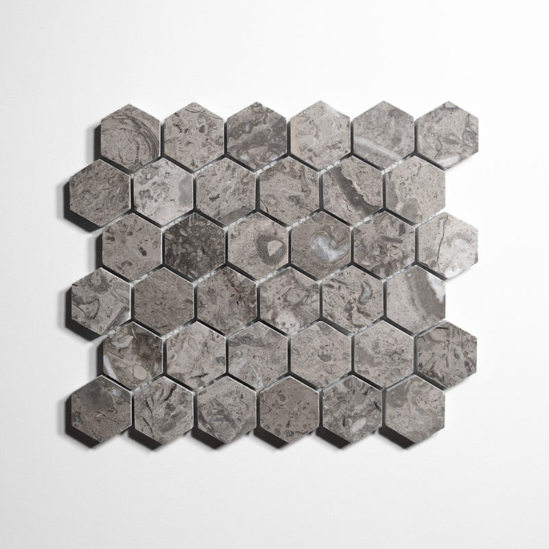 media image for Sage Gray 2" Hexagon Tile 278