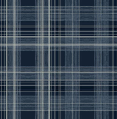 product image of Rad Plaid Peel-and-Stick Wallpaper in Denim Blue by Stacy Garcia for NextWall 515