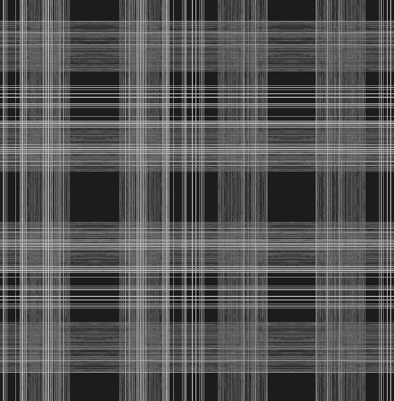 media image for Rad Plaid Peel-and-Stick Wallpaper in Onyx by Stacy Garcia for NextWall 239