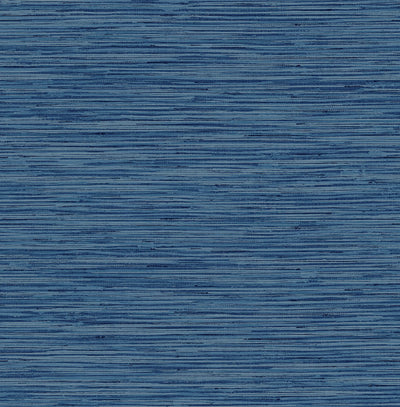 product image of Grasscloth Peel-and-Stick Wallpaper in Marine Blue by Stacy Garcia for NextWall 52