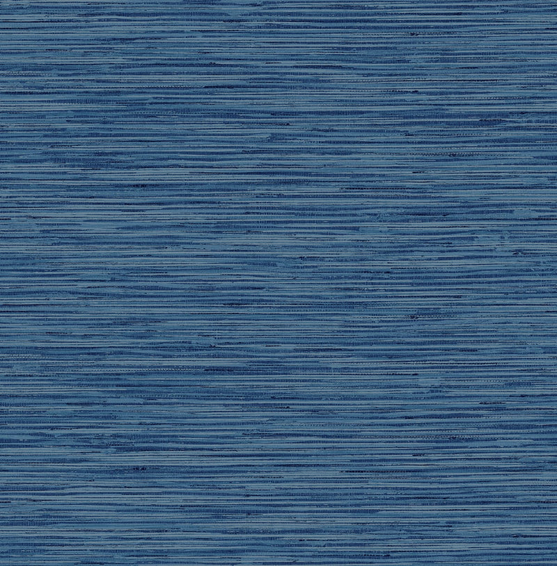 media image for Grasscloth Peel-and-Stick Wallpaper in Marine Blue by Stacy Garcia for NextWall 295