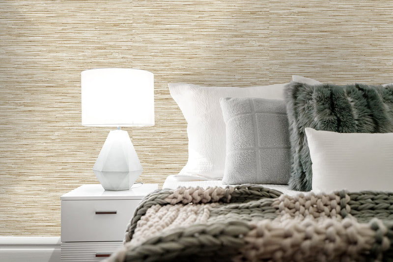 media image for Grasscloth Peel-and-Stick Wallpaper in Hemp by Stacy Garcia for NextWall 232