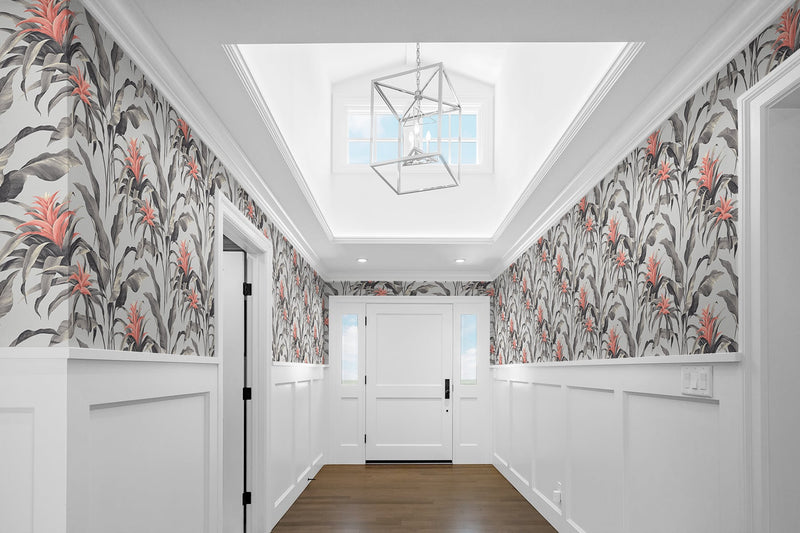 media image for Palma Peel-and-Stick Wallpaper in Metallic and Coral by Stacy Garcia for NextWall 223