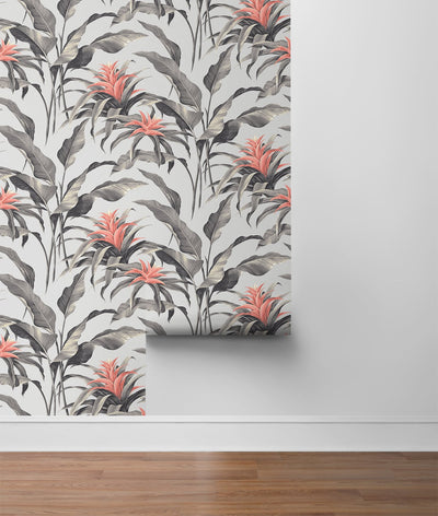 product image for Palma Peel-and-Stick Wallpaper in Metallic and Coral by Stacy Garcia for NextWall 36