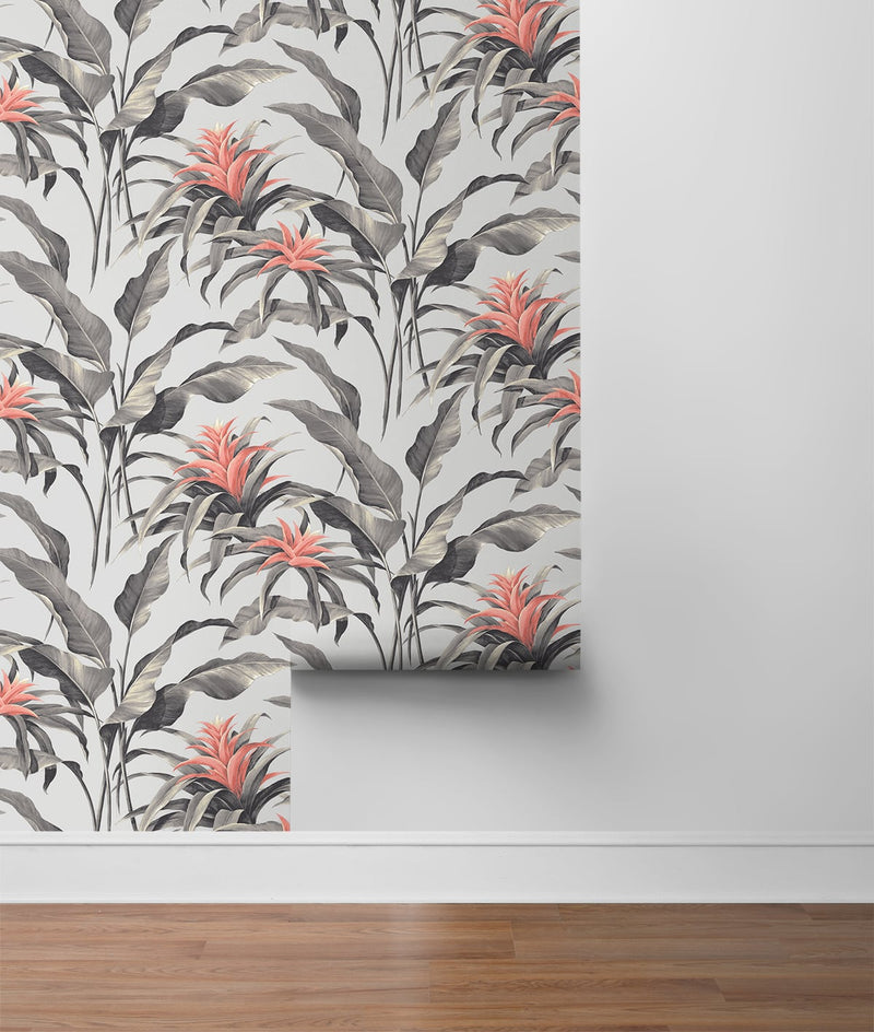media image for Palma Peel-and-Stick Wallpaper in Metallic and Coral by Stacy Garcia for NextWall 276