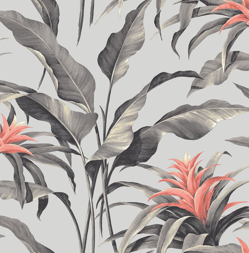 media image for Palma Peel-and-Stick Wallpaper in Metallic and Coral by Stacy Garcia for NextWall 291