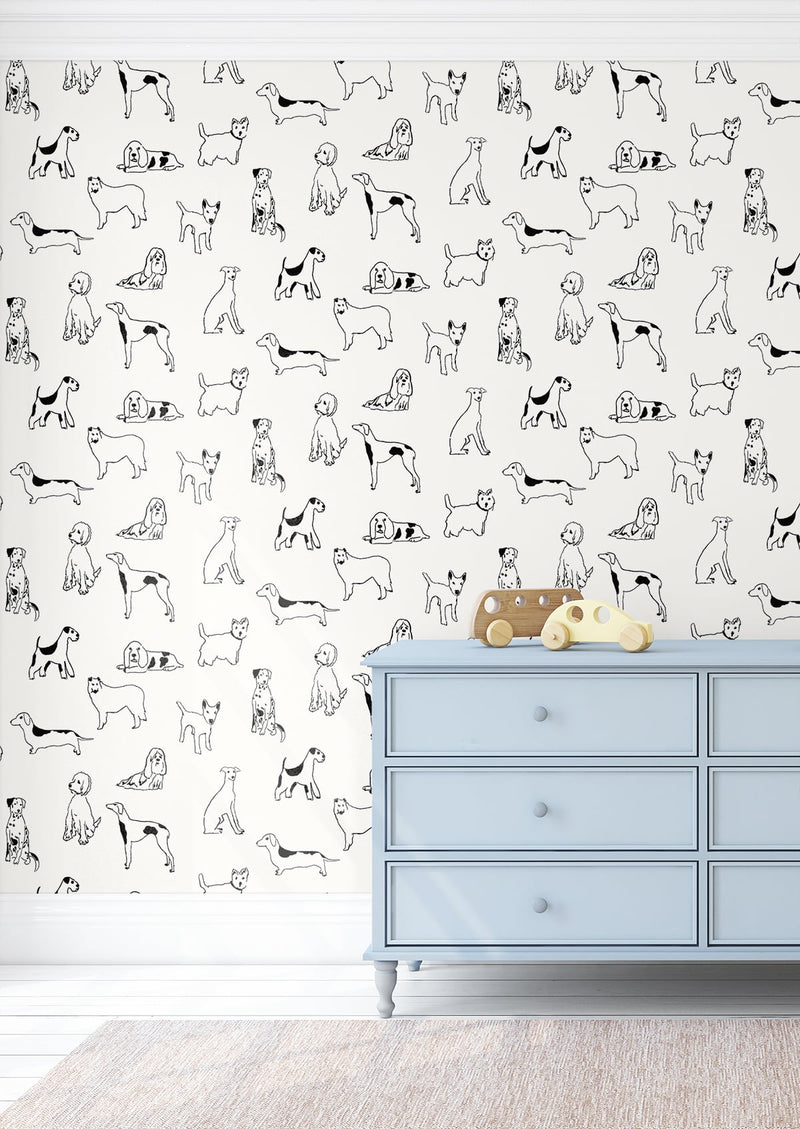 media image for Best in Show Peel-and-Stick Wallpaper in Onyx by Stacy Garcia for NextWall 210