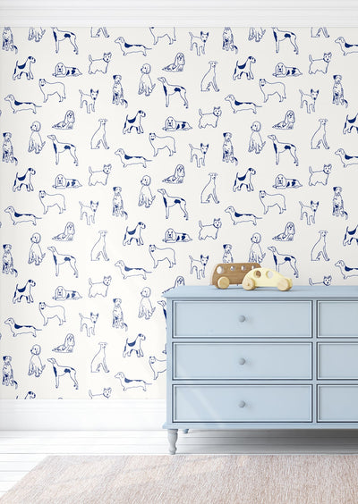 product image for Best in Show Peel-and-Stick Wallpaper in Indigo by Stacy Garcia for NextWall 20