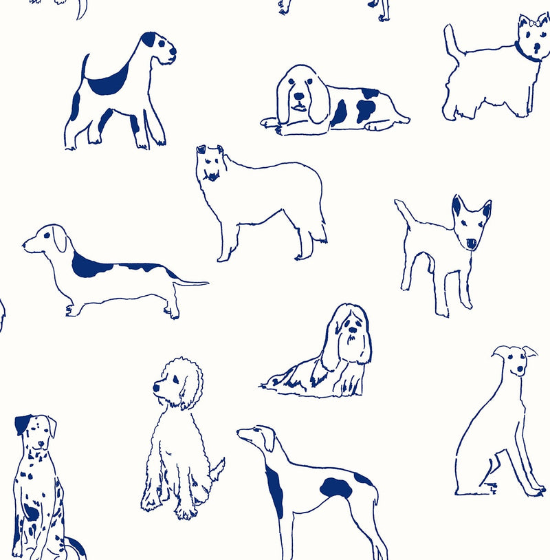 media image for Best in Show Peel-and-Stick Wallpaper in Indigo by Stacy Garcia for NextWall 23