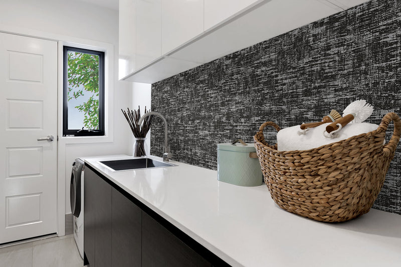media image for Interference Peel-and-Stick Wallpaper in Ash Grey by Stacy Garcia for NextWall 278