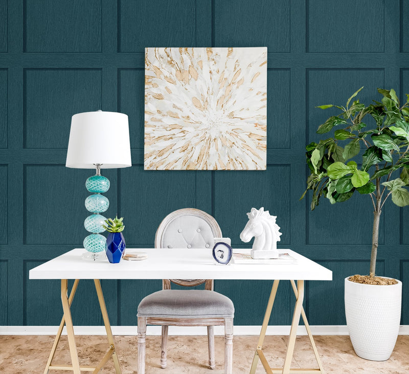 Shop Squared Away Peel & Stick Wallpaper in Teal Burke Decor
