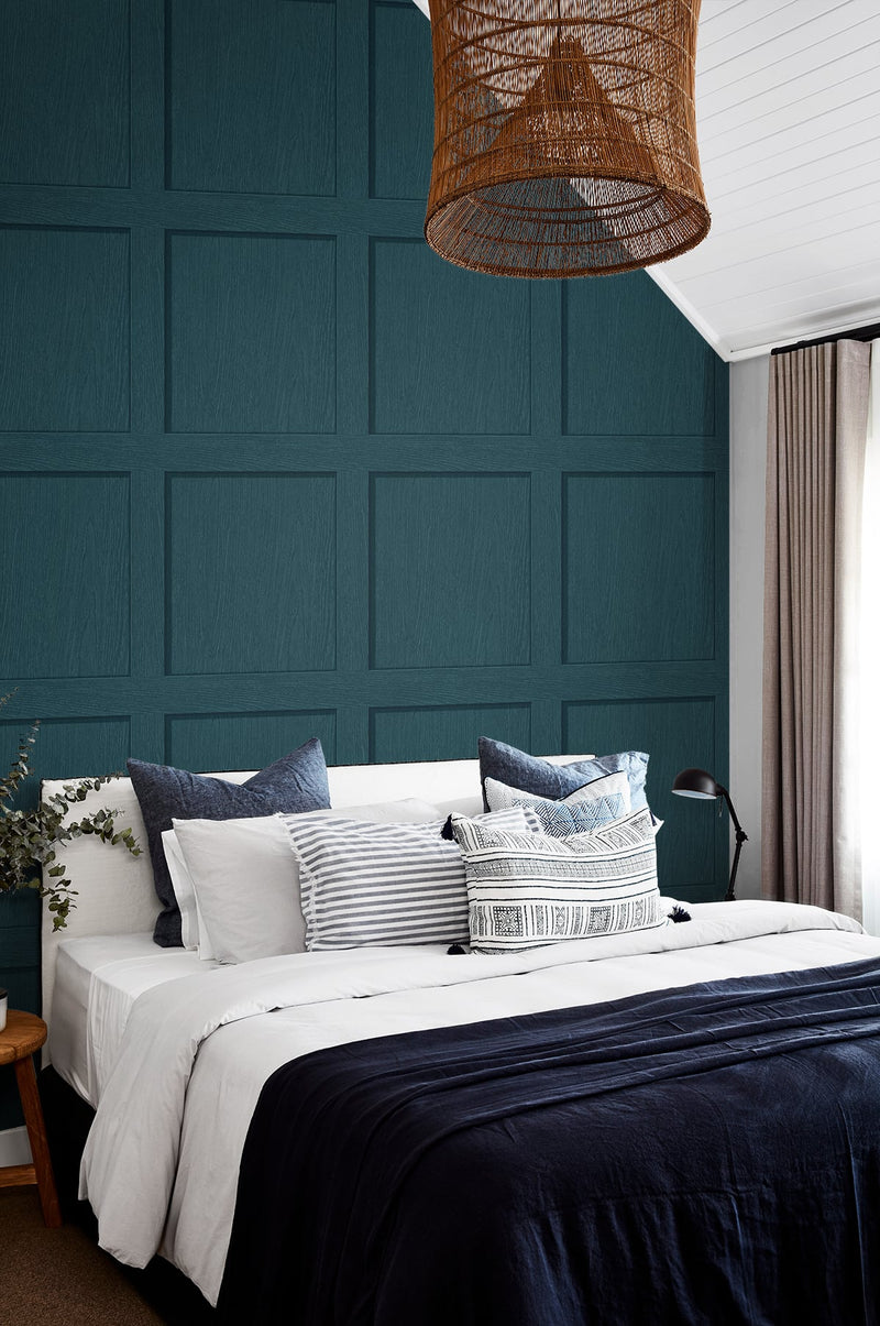 Shop Squared Away Peel & Stick Wallpaper in Teal Burke Decor