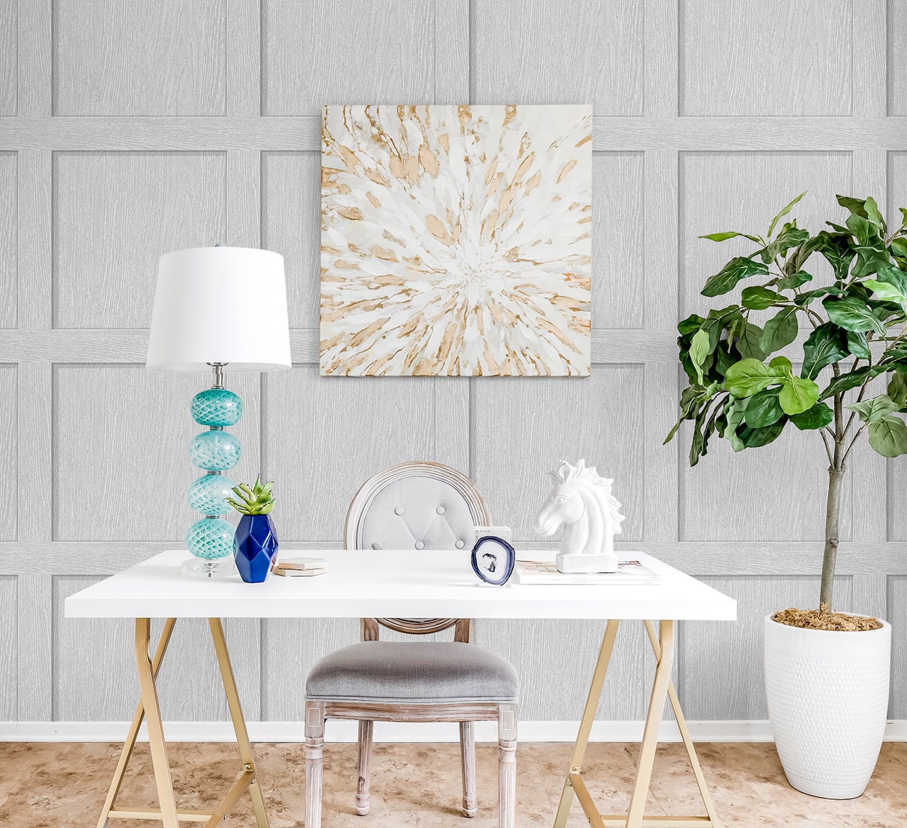 Shop Squared Away Peel & Stick Wallpaper in French Grey Burke Decor