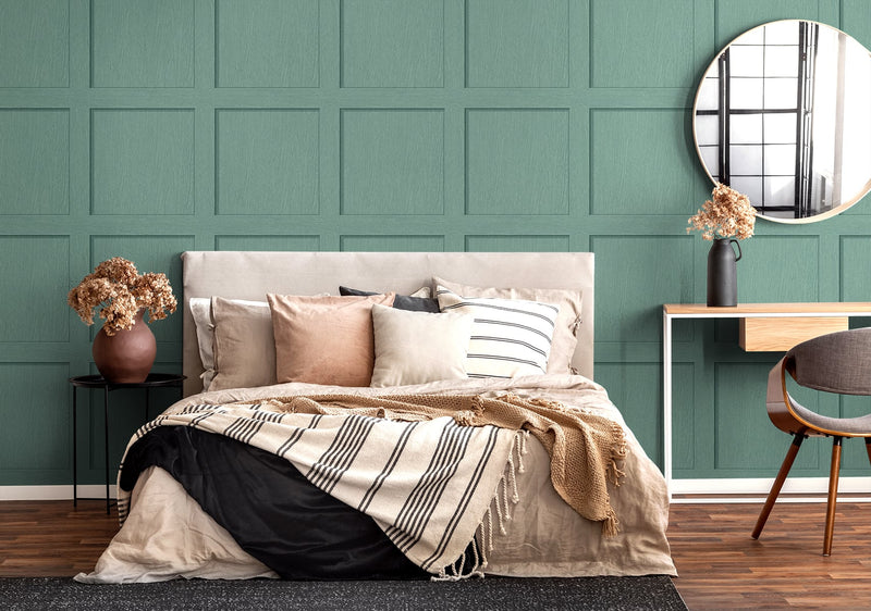 media image for Squared Away Peel-and-Stick Wallpaper in Sea Green by Stacy Garcia for NextWall 276