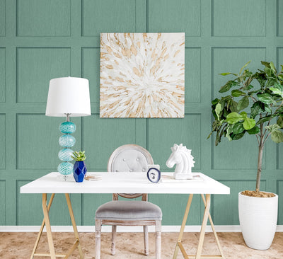 product image for Squared Away Peel-and-Stick Wallpaper in Sea Green by Stacy Garcia for NextWall 4