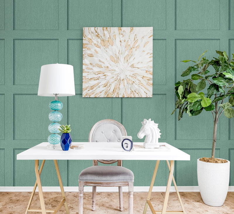 media image for Squared Away Peel-and-Stick Wallpaper in Sea Green by Stacy Garcia for NextWall 251