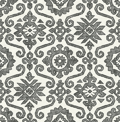 product image of sample augustine peel and stick wallpaper in charcoal and linen by stacy garcia for nextwall 1 593