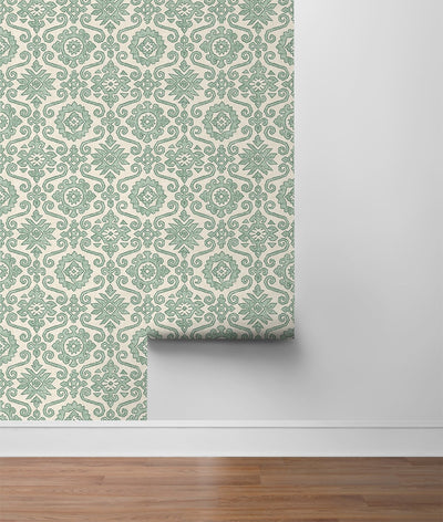 product image for Augustine Peel-and-Stick Wallpaper in Mineral Green by Stacy Garcia for NextWall 31
