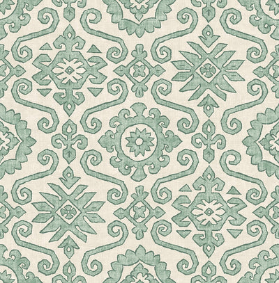 product image of sample augustine peel and stick wallpaper in mineral green by stacy garcia for nextwall 1 528