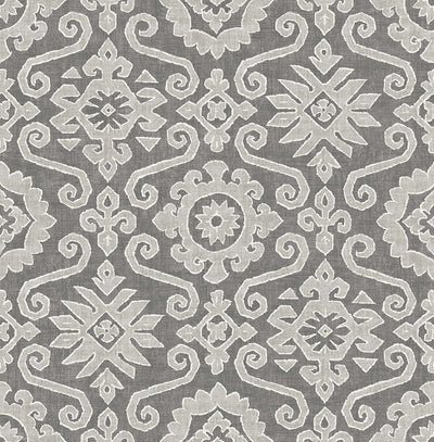 product image of Augustine Peel-and-Stick Wallpaper in Pewter and Stone by Stacy Garcia for NextWall 530