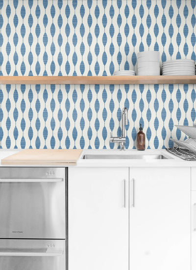 product image for Ditto Peel-and-Stick Wallpaper in French Blue by Stacy Garcia for NextWall 86