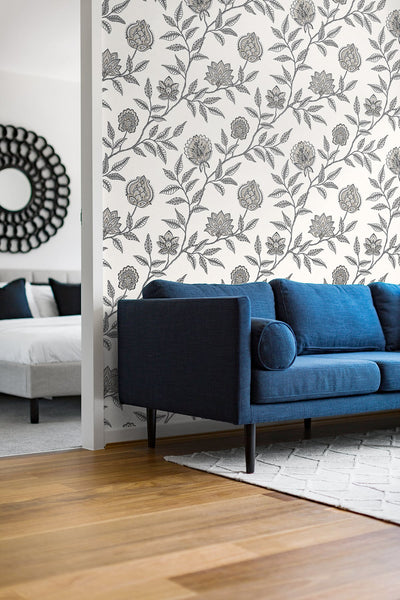 product image for Jaclyn Peel-and-Stick Wallpaper in Charcoal and Sandstone by Stacy Garcia for NextWall 40