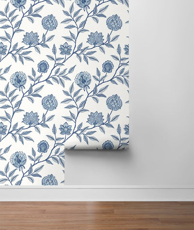 product image for Jaclyn Peel-and-Stick Wallpaper in Blue Lagoon by Stacy Garcia for NextWall 92