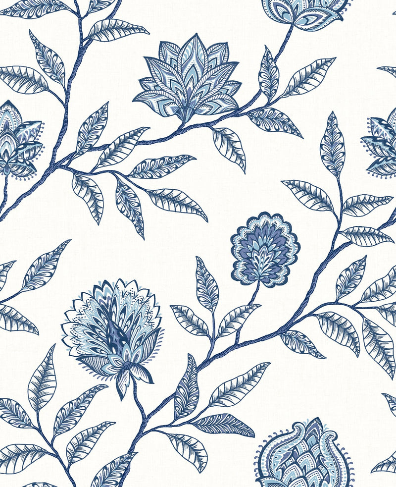 media image for Jaclyn Peel-and-Stick Wallpaper in Blue Lagoon by Stacy Garcia for NextWall 213
